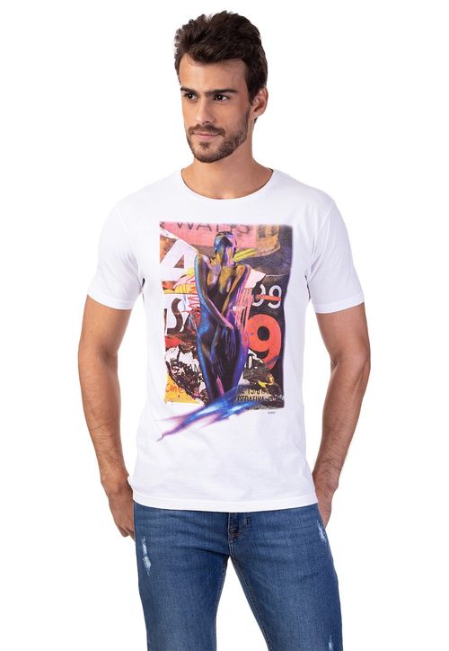 Camiseta Art Guess Branco