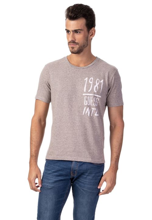 Camiseta Regular 1981 Intl Guess Cinza