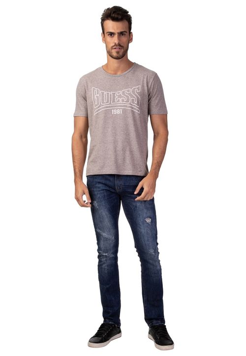 Camiseta Guess Silk 1981 Cinza