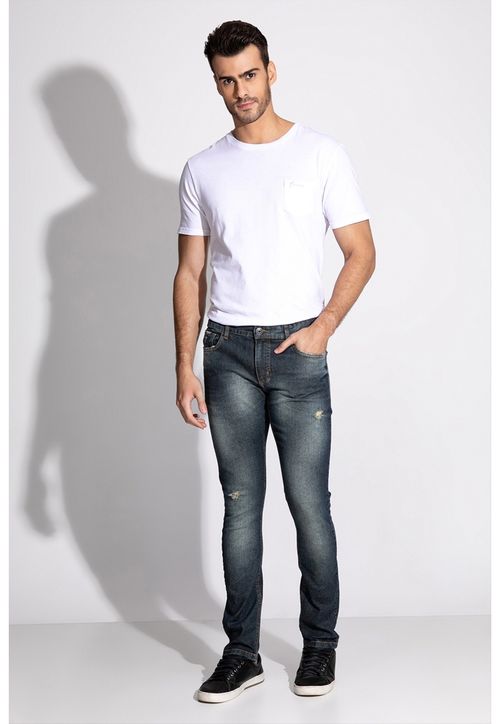 Calça Jeans Skinny Guess Azul Escuro