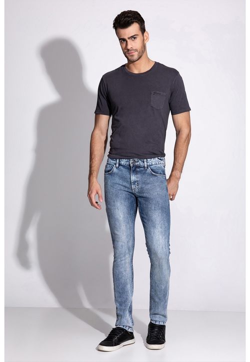 Calça Jeans Slim Straight Guess Azul Claro