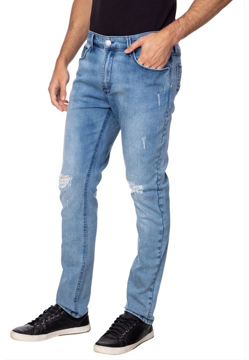 Calça Jeans Slim Tapper Guess Azul Claro