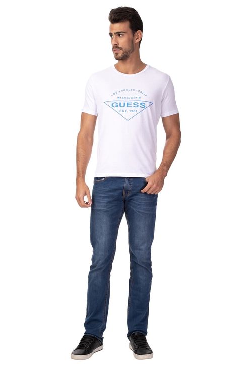 Camiseta Regular Los Angeles California Guess Branco