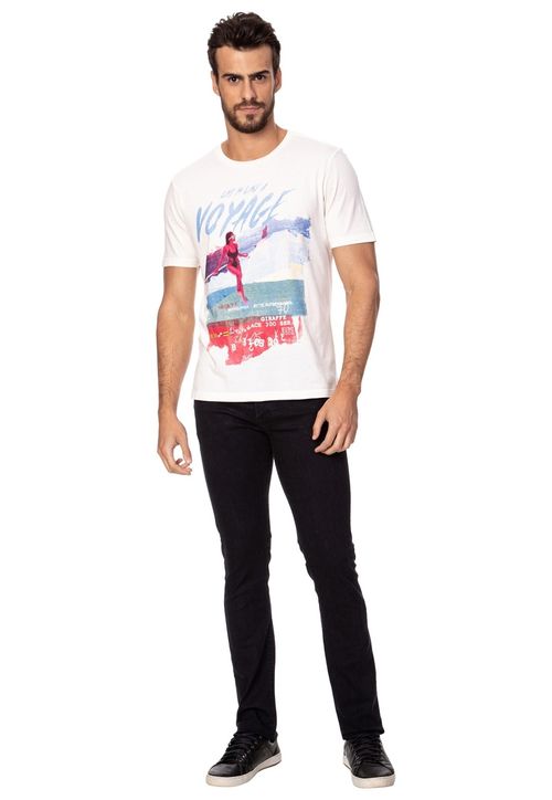 Camiseta Paisagem Voyage Guess Bege
