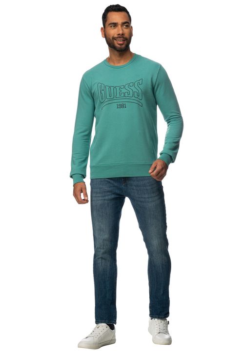 Blusa de Moletom Bordado Guess 1981 Verde Claro