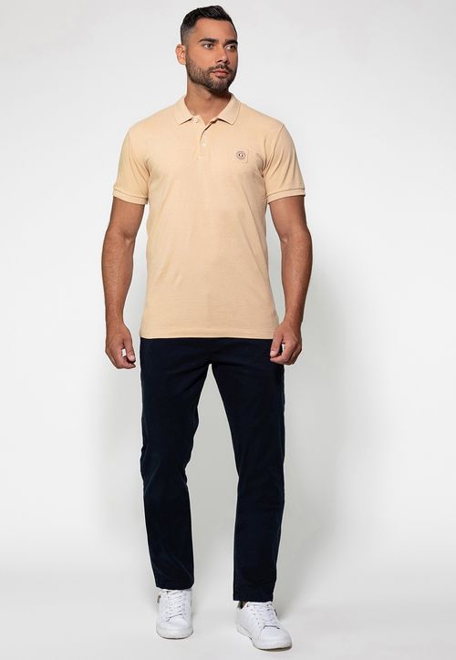 Camisa Polo Guess Patch Peq Guess Bege