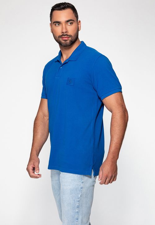 Camisa Polo Guess Patch Peq Guess Azul