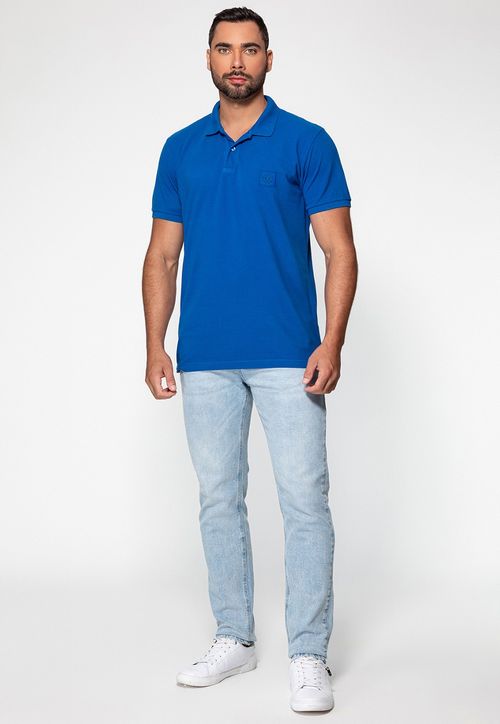 Camisa Polo Guess Patch Peq Guess Azul