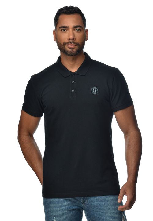 Camisa Polo Guess Patch Peq Guess Preto