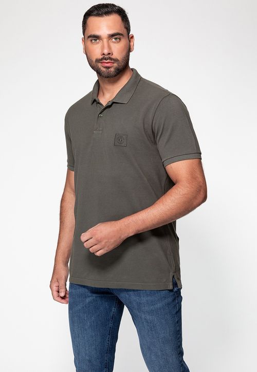 Camisa Polo Guess Patch Peq Guess Verde Oliva