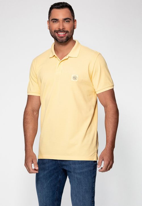 Camisa Polo Guess Patch Peq Guess Amarelo
