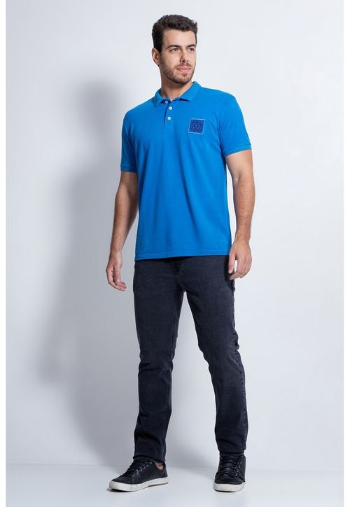 Camisa Polo Guess Patch Peq Guess Azul