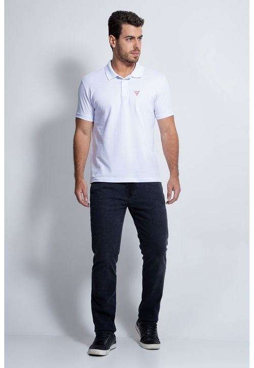 Camisa Polo Triang Emb Peito Guess Branco
