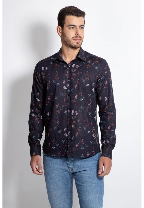 Camisa Manga Longa Estampa Liberty Guess Branco
