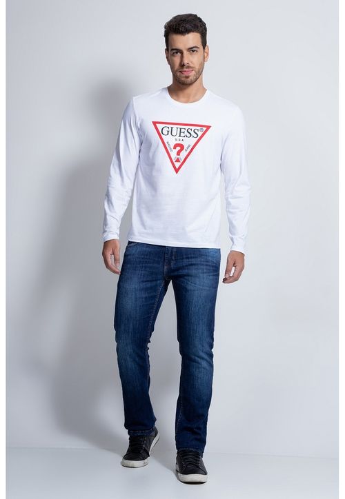 Camiseta Silk Craquelado Guess Branco