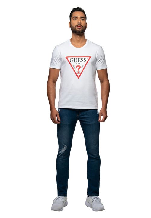 Camiseta Triangulo Tradicional Guess Branco