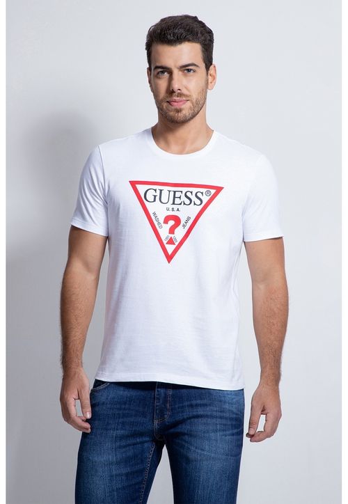 Camiseta Triangulo Tradicional Guess Branco