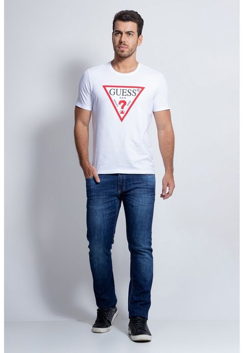 Camiseta Triangulo Tradicional Guess Branco