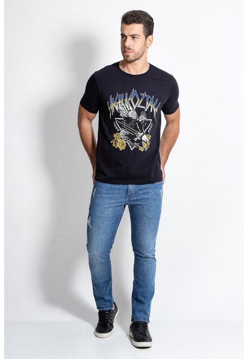 Camiseta Silk Águia Guess Preto