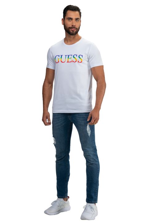 Camiseta Logo Pride Guess Branco