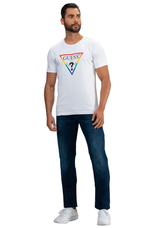 Camiseta Pride Triangulo Vazado Guess Branco