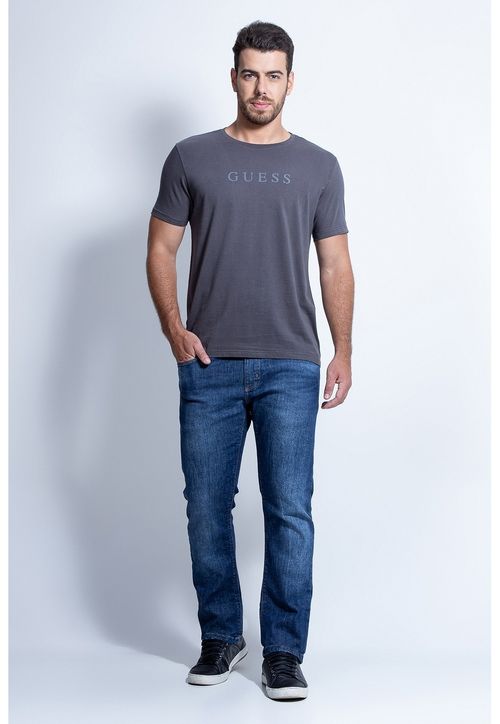 Calça Jeans Slim Straight Guess Azul Escuro