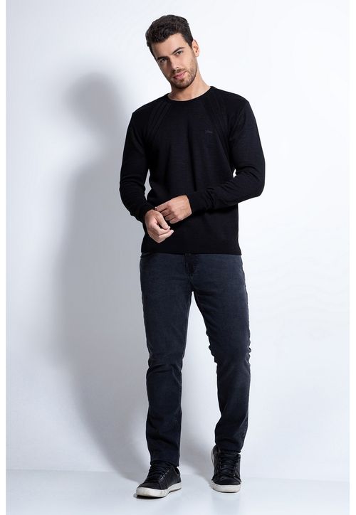Pullover Tricot Ombro Guess Preto