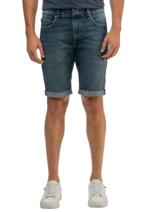 Bermuda Jeans Barra Dobrada Guess Azul Escuro