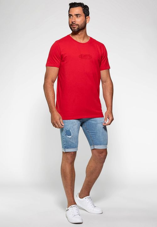 Bermuda Jeans Cerzido Guess Azul Claro