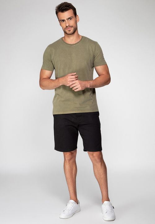 Camiseta Guess Silk Laser Estonada Verde Escuro