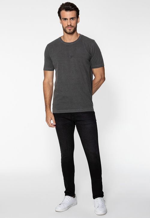 Camiseta Guess Silk Laser Estonada Cinza