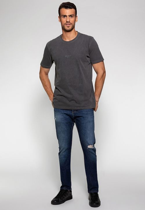 Camiseta Guess Silk Laser Estonada Grafite