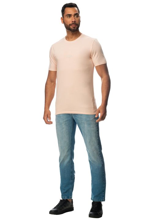 Camiseta Guess Silk Laser Estonada Rosa Claro