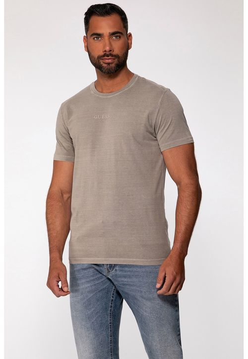 Camiseta Guess Silk Laser Estonada Bege