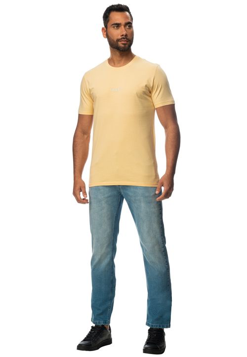 Camiseta Guess Silk Laser Estonada Amarelo
