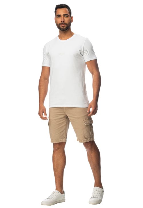 Camiseta Guess Silk Laser Estonada Branco