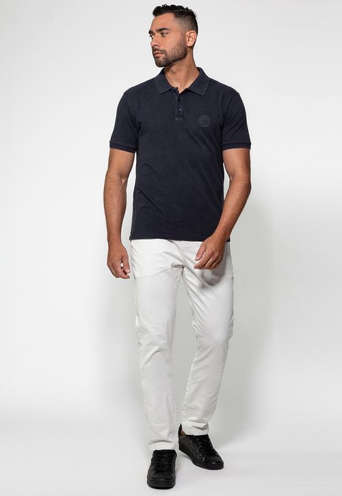 Camisa Polo Bordado Guess Azul Escuro