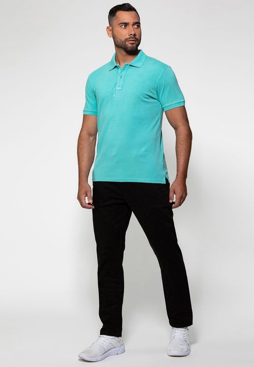 Camisa Polo Bordado Guess Azul Celeste