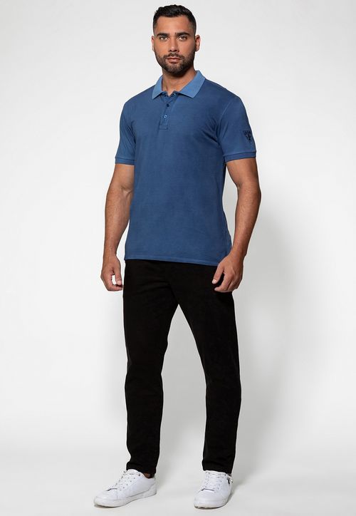 Camisa Polo Masculina Logo Guess Azul