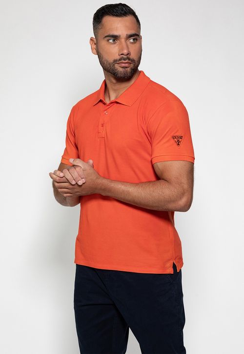 Camisa Polo Masculina Logo Guess Vermelho
