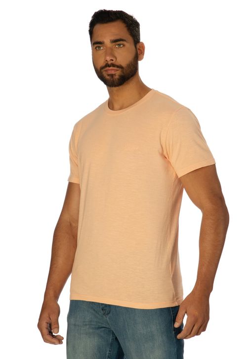 Camiseta Bordado Manuscrito Pequeno Laranja Claro