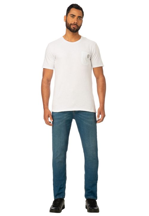 Camiseta Bolso Com Patch Guess Branco