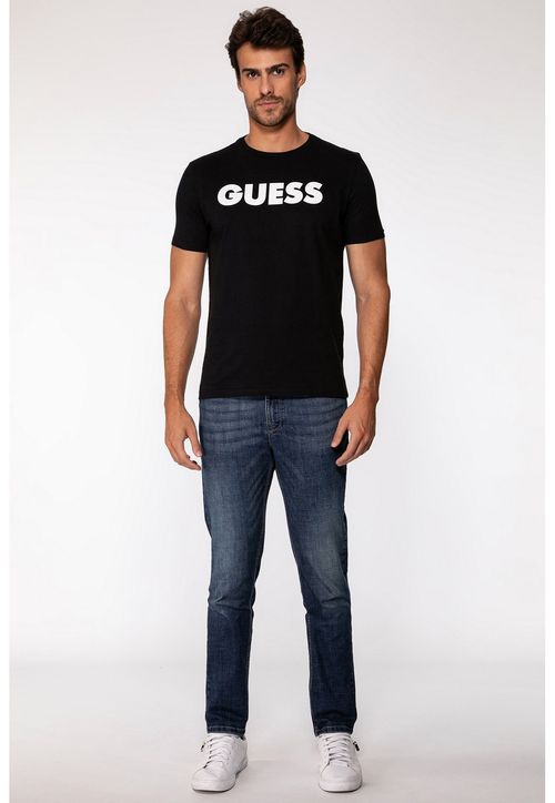 Camiseta Silk Guess Emborrachado Preto