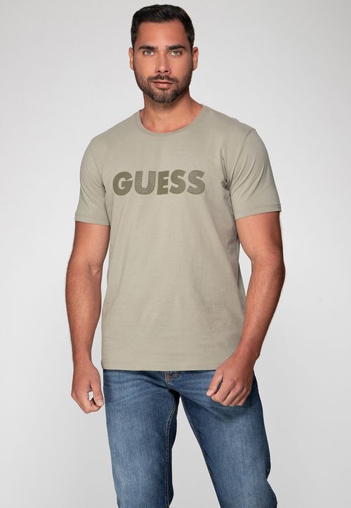 Camiseta Silk Guess Emborrachado Verde Claro
