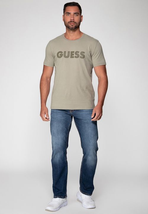 Camiseta Silk Guess Emborrachado Verde Claro
