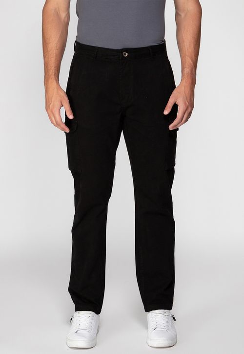 Calça Cargo de Sarja Preto