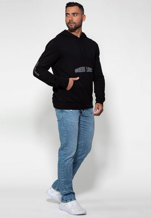 Blusa de Moletom Capuz 1981 Guess Preto