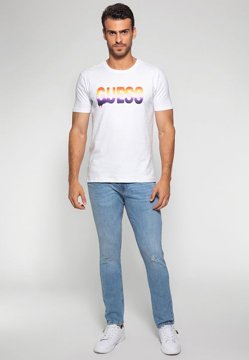 Camiseta Multicolor Guess Branco