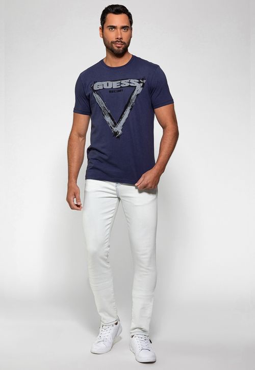 Camiseta Triângulo Gráfico 1981 Guess Roxo