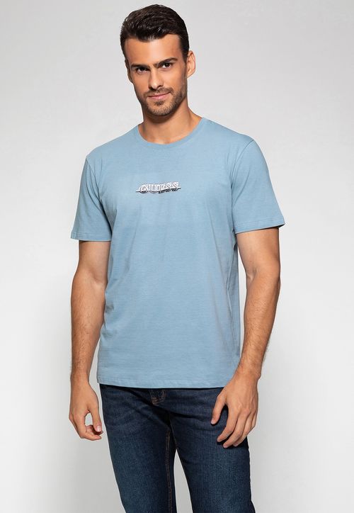 Camiseta Silk Emborrachado Guess Azul